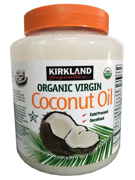 Kirkland Organic Virgin Coconut Oil Unrefined Cold Pressed Chemical