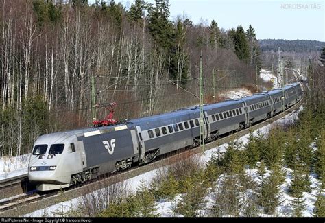 Swedish High Speed Train Statens Jarnvagar X2000 At Ralingsås Sweden
