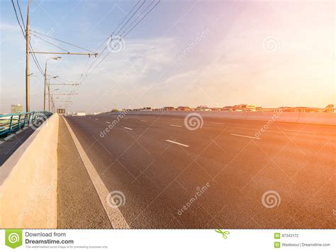 Empty Lanes On Highway Stock Photo Image Of Urban Transportation