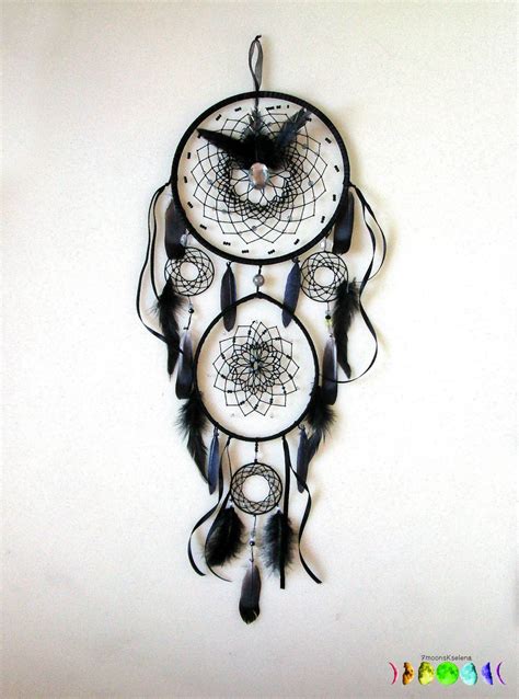 Large Crystal Dreamcatcher Gothic Black Silver Clear Dream Catcher Hand