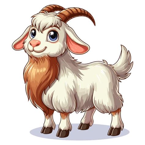 Premium Vector Cute Goat Vector Cartoon Illustration