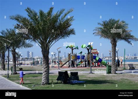 Childrens Playground Sitra Causeway Kingdom Of Bahrain Stock Photo