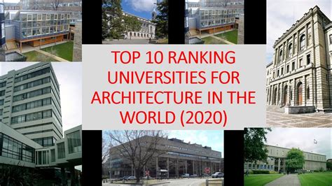 Top 10 Ranking Universities For Architecture 2020 Youtube