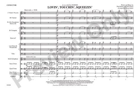 Lovin Touchin Squeezin Marching Band Conductor Score And Parts Journey Digital Sheet