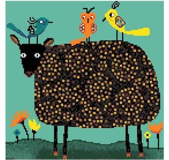 Scenic camel cross stitch chart. "Ewe And Friends" | Cross Stitch Pattern
