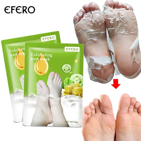 Efero 6pcs3pair Exfoliating Foot Mask Feet Peeling Mask Anti Crack Heel Spa Pedicure Socks