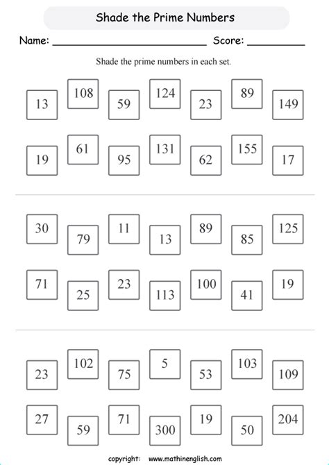 Composite Numbers Worksheet Grade 5