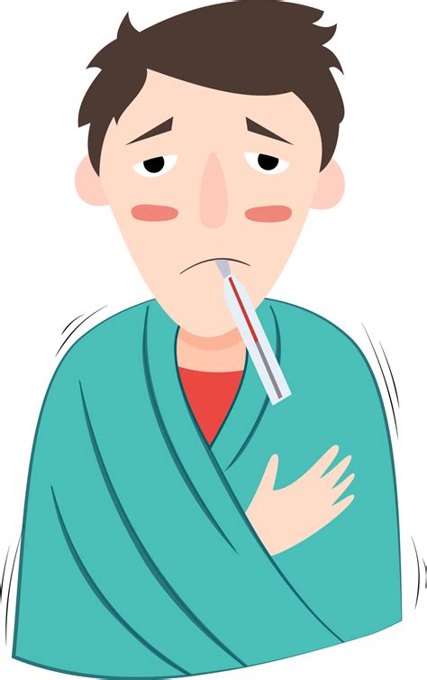 Illustration Of Sick Man With Fever Using Blanket 19152940 Png