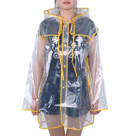 Transparent Rain Coat Pvc Vinyl Waterproof Raincoat Outdoor Travel