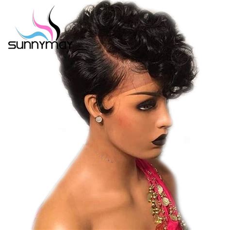 Sunnymay Short Human Hair Wig For Black Wome Pre Plucked Bob Wig Remy Brazilian Lace Front Wig