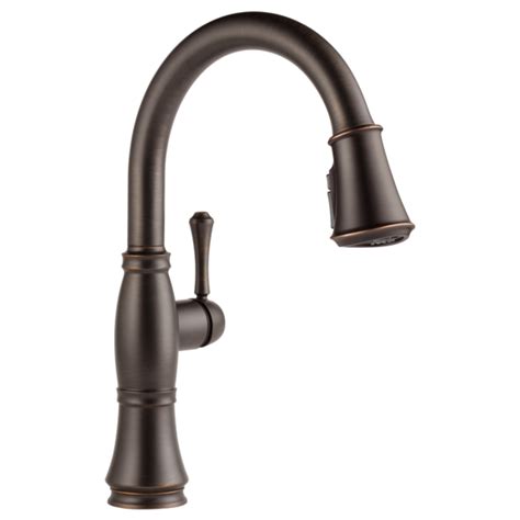 The power stream is strong enough to knock off the most stubborn dish. Single Handle Pull-Down Kitchen Faucet with ShieldSpray ...