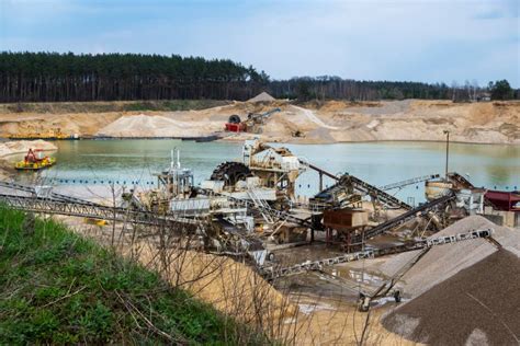 View Of The Production Facility In The Sand Mine Stock Photo Image