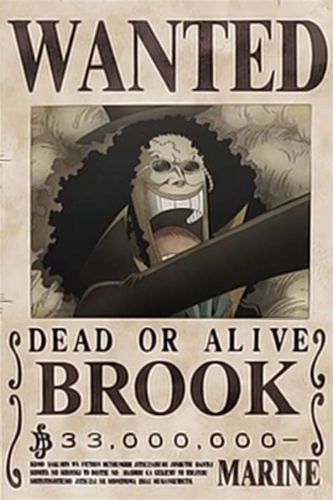 Brook Alive Bounty Poster Also Known As The Infamous Soul King Brook Has Been A Pirate Long
