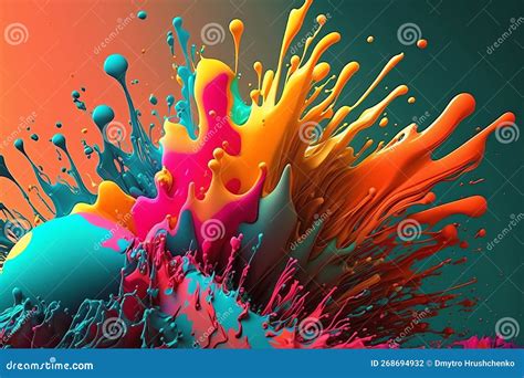 Abstract Color Splash Background Paint Splashes Painting Concept