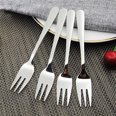 4pcs Stainless Steel Fruit Fork Dessert Steak Knife And Fork Western