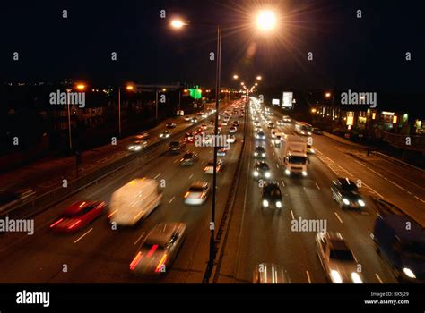 Road Traffic On The A40 At Night London Uk Stock Photo Alamy