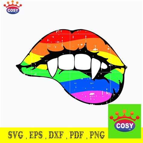 Lgbt Vampire Fangs Sexy Lips Svg Halloween Svg Png Dxf