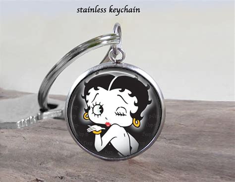 Betty Boop 2 Stainless Keychain 25mm Betty Boop T Idea Etsy