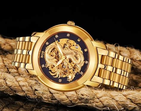 3d Chinese Dragon Carving Mechanical Skeleton Watch Skeleton Watches