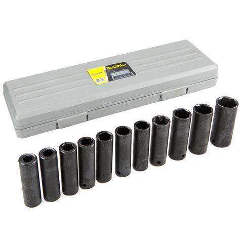 24pc 12 Dr Drive Deep Impact Socket Set Metric Mm And Sae With