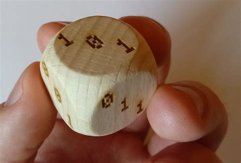 Wooden Binary Dice 25x25mm It Startup The Card Game Official