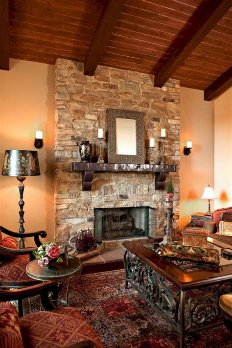With new design elements gaining popularity, it's no problem to find a fireplace that not only fits your budget but also blends seamlessly into your decor. Rustic Living Room With Stone Fireplace (Rustic Living ...