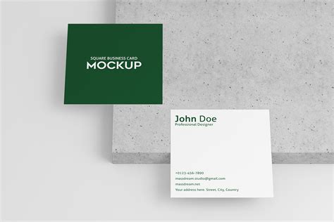 Square Business Card Mock Up Free Design Resources