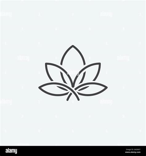 Lotus Linear Icon Concept Lotus Line Vector Sign Lotus Leaf Vector Illustration Lotus Linear