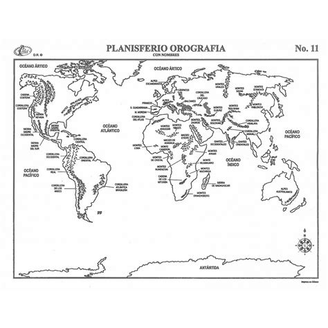 Mapa Planisferio Orografia Carta Cnom Papeleria Wiki