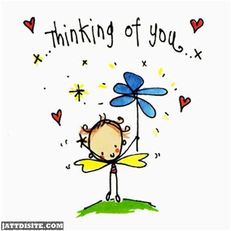 Out of sight but never out of my mind! Thinking Of You Cartoon Graphic - JattDiSite.com