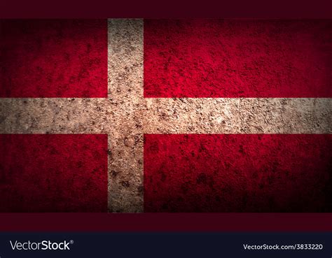 flag of denmark with old texture royalty free vector image