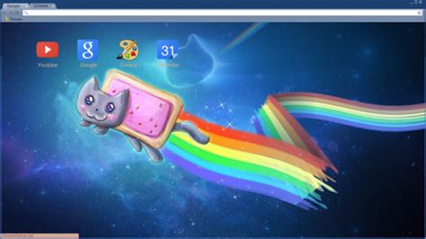 Nyan Cat In Space Chrome Theme Themebeta