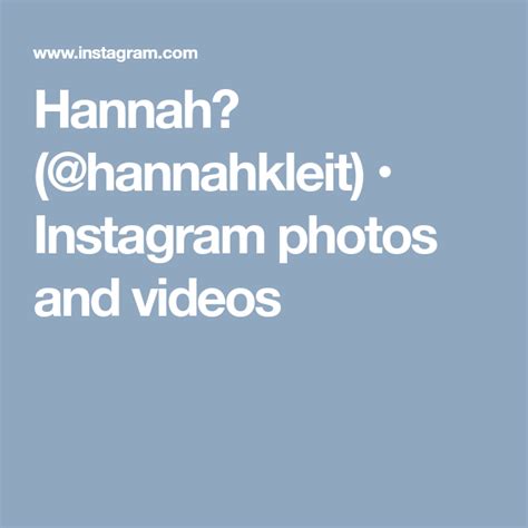 Hannah🧢 Hannahkleit • Instagram Photos And Videos Instagram Photo