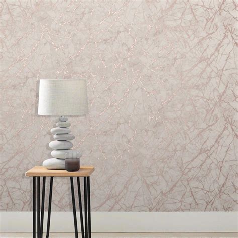 Marblesque Dusky Pink Rose Gold Metallic Marble