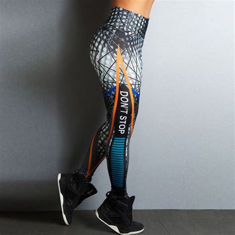 Sexy Women Letter Digital Printed Fitness Leggings 2019 High Waist Sporting Pattern Patchwork