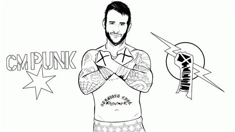 Wwe Cm Punk Coloring Pages Clip Art Library