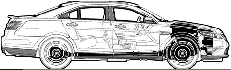 2010 Ford Taurus Sho Sedan Blueprints Free Outlines