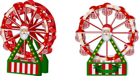Christmas Ferris Wheel With Santa Claus Christmas Toys 3480597 Vector