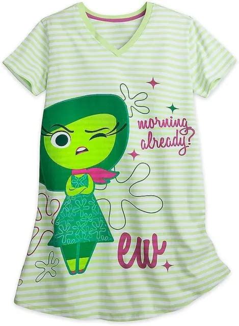 NEW DISNEY STORE Pixar Inside Out Disgust Nightgown Womens Pajamas M L