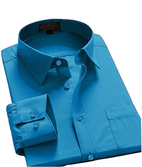 Men Dress Shirt Regular Fit Oxford Solid Color Teal 4xl Long Sleeve 36