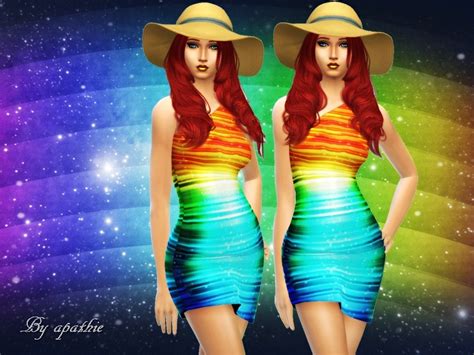 The Sims Resource Rainbow Rainbow Dress