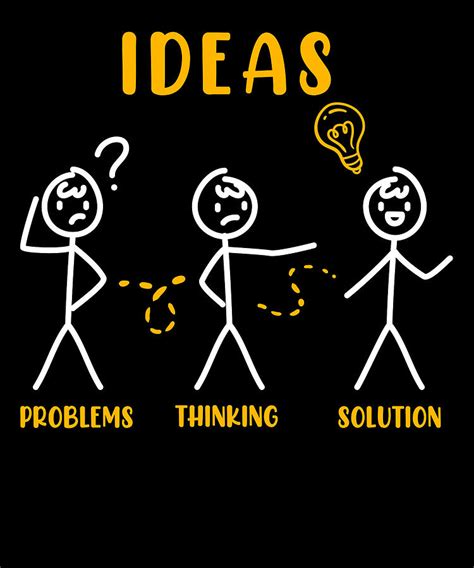 Problem Thinking Stick Figure Solution Thinker Digital Art By Toms Tee