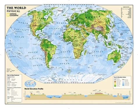 National Geographic Kids Physical World Education Map Grades