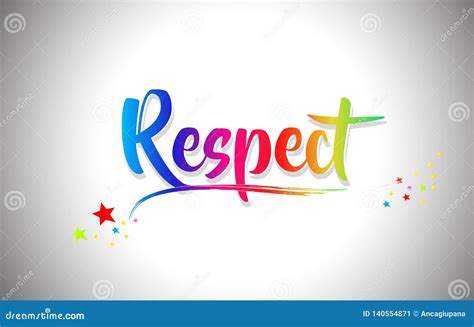 Respect Handwritten Word Text With Rainbow Colors And Vibrant Swoosh