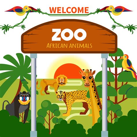 Zoo African Animals 472438 Vector Art At Vecteezy