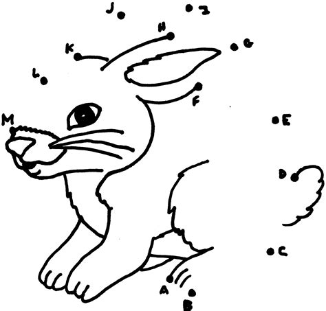 Rabbit Dot To Dots Coloring Page Free Printable Coloring Pages For Kids