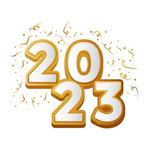 2023 Gold 3d Vector 2023 2023 Gold 2023 Gold 3d Png And Vector With