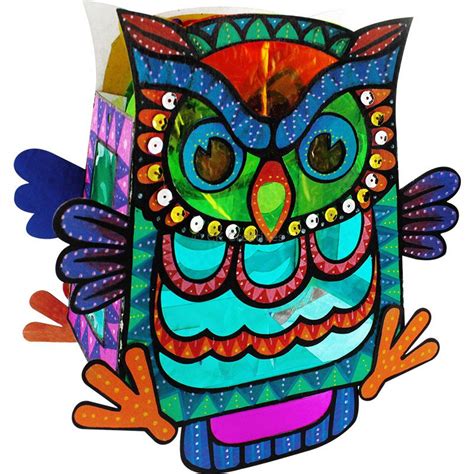 Animal Lantern With LED Light Kit - Owl | Sand Art Kids Art and Craft