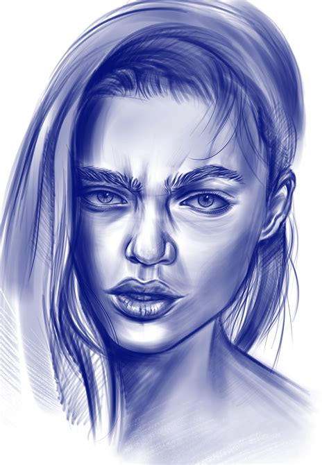 Woman Face Drawing Visage