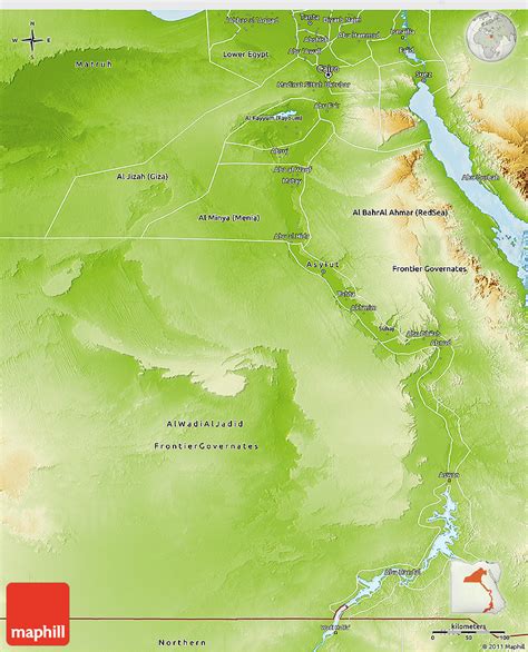 Physical 3d Map Of Upper Egypt